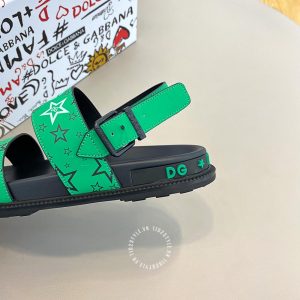 Dép sandal Dolce & Gabbana nam màu đen họa tiết hàng hiệu - Ảnh 8