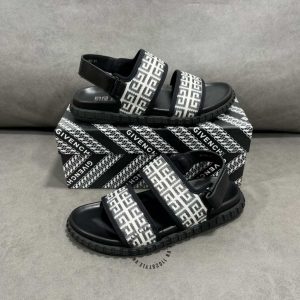 Dép sandal nam Givenchy da thật màu đen hàng hiệu Luxury - Ảnh 2