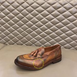 Giày fake loại 1 Loafer Dior nam da mềm màu nâu da bò - Hình ảnh 5