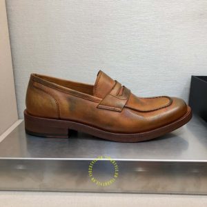 Giày fake 1 cao cấp Loafer Dior nam da mềm màu nâu da bò - Ảnh 3