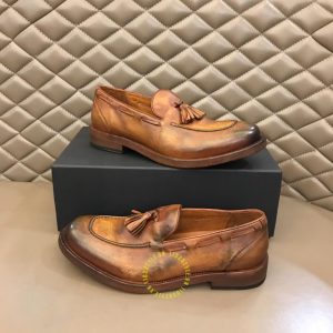 Giày fake loại 1 Loafer Dior nam da mềm màu nâu da bò - Hình ảnh 4