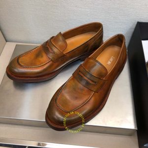 Giày fake 1 cao cấp Loafer Dior nam da mềm màu nâu da bò - Ảnh 2