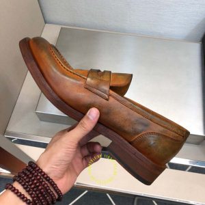 Giày fake 1 cao cấp Loafer Dior nam da mềm màu nâu da bò - Ảnh 7