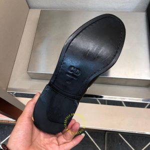 Giày fake 1 cao cấp Loafer Dior nam da mềm màu đen - Hình ảnh 9