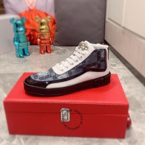 Sneaker Boot Versace nam phối màu trắng xanh hàng hiệu - Ảnh 6