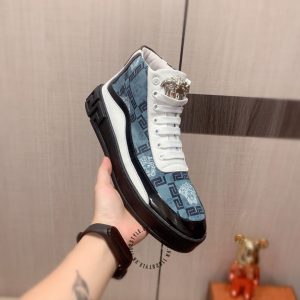 Sneaker Boot Versace nam phối màu trắng xanh hàng hiệu - Ảnh 7