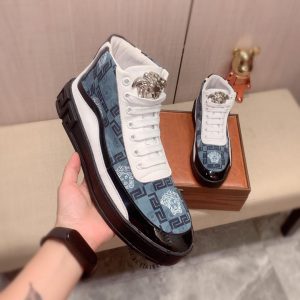 Sneaker Boot Versace nam phối màu trắng xanh hàng hiệu - Ảnh 5
