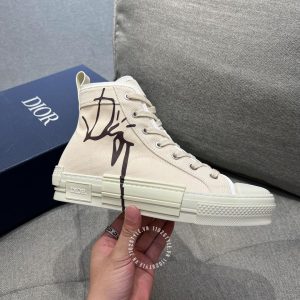 Sneaker Boot Dior hàng hiệu màu be hoạ tiết đen nổi bật - Hình ảnh 6