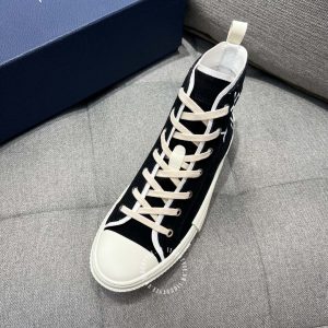 Sneaker Boot Dior hàng hiệu màu đen dây trắng giá tốt - Hình ảnh 3