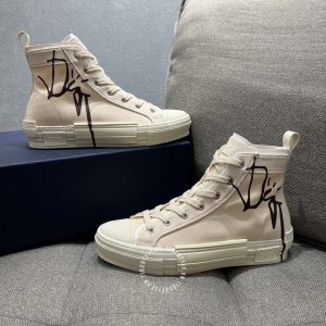 Sneaker Boot Dior hàng hiệu màu be hoạ tiết đen nổi bật - Hình ảnh 2