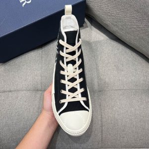 Sneaker Boot Dior hàng hiệu màu đen dây trắng giá tốt - Hình ảnh 2