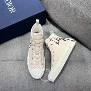 Sneaker Boot Dior hàng hiệu màu be hoạ tiết đen nổi bật - Hình ảnh 3