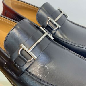Giày Loafer Hermes nam màu đen da trơn cao cấp hàng hiệu - Hình ảnh 6