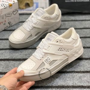 Giày nam Dolce & Gabbana màu trắng logo nổi replica 1:1 - Ảnh 2