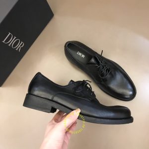 Giày replica da mềm Dior nam màu đen trơn cao cấp - Ảnh 3