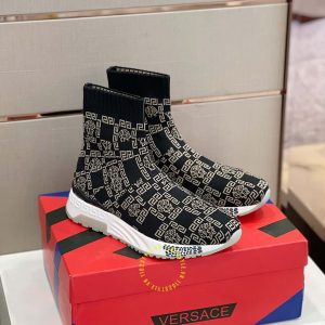Giày replica Versace Sneaker Flyknit phối màu họa tiết nổi bật - Ảnh 2