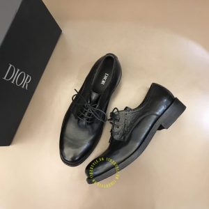 Giày replica da mềm Dior nam màu đen trơn cao cấp - Ảnh 2