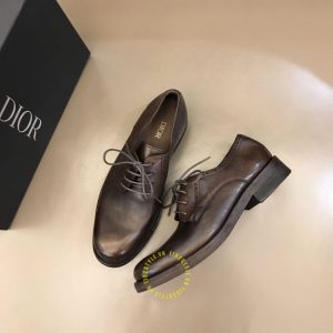 Giày replica da mềm Dior nam màu nâu trơn cao cấp - Ảnh 2