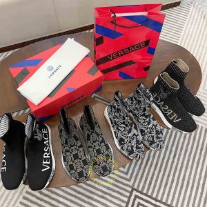 Giày replica Versace Sneaker Flyknit phối màu họa tiết nổi bật - Ảnh 9