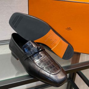 Giày Loafer Hermes nam màu đen phiên bản replica 1:1 - Hình ảnh 5