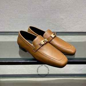 Giày Loafer Hermes nam màu nâu replica 1:1 chính hãng - Hình ảnh 3