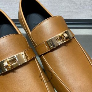 Giày Loafer Hermes nam màu nâu replica 1:1 chính hãng - Hình ảnh 6