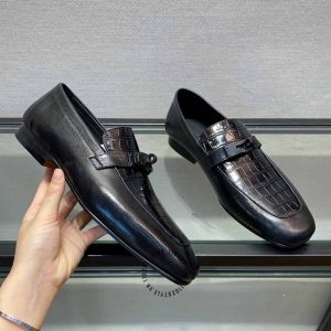 Giày Loafer Hermes nam màu đen phiên bản replica 1:1 - Hình ảnh 4