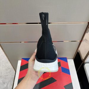 Giày replica Versace Sneaker Flyknit màu đen họa tiết trắng - Ảnh 8