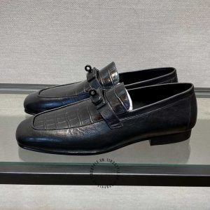 Giày Loafer Hermes nam màu đen phiên bản replica 1:1 - Hình ảnh 3