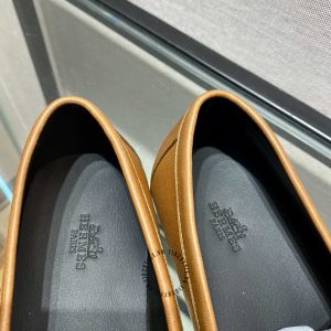 Giày Loafer Hermes nam màu nâu replica 1:1 chính hãng - Hình ảnh 7