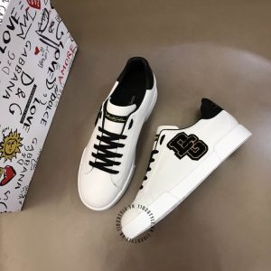 Giày sneaker Dolce & Gabbana màu trắng logo đen replica 1:1 - Ảnh 3