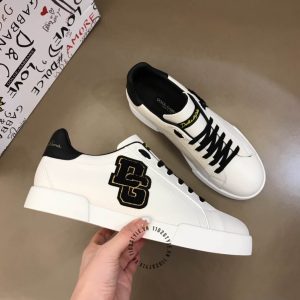 Giày sneaker Dolce & Gabbana màu trắng logo đen replica 1:1 - Ảnh 2