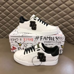 Giày sneaker Dolce & Gabbana màu trắng logo đen replica 1:1 - Ảnh 8