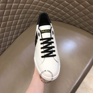 Giày sneaker Dolce & Gabbana màu trắng logo đen replica 1:1 - Ảnh 4