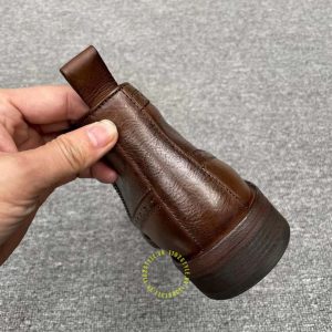 Giày Boot super fake Dior màu nâu phối họa tiết cao cấp - Ảnh 8
