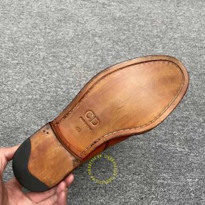Giày Boot super fake Dior nam màu nâu da bò phối họa tiết - Ảnh 8