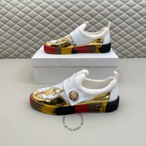 Giày slipon Versace nam màu trắng phối họa tiết replica cao cấp - Ảnh 4