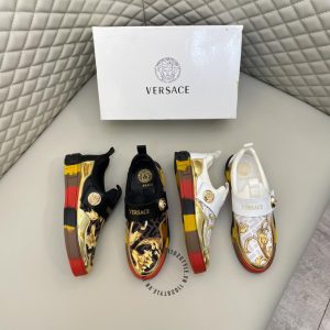 Giày slipon Versace nam màu trắng phối họa tiết replica cao cấp - Ảnh 9