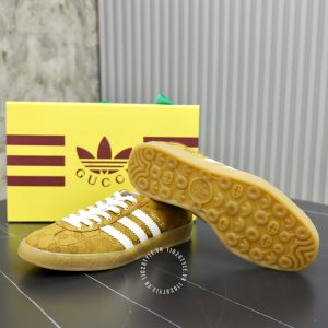 Giày Sneaker Gucci nam da lộn màu nâu họa tiết Monogram - Ảnh 9