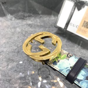 Thắt lưng Gucci nam mặt khóa vàng dây họa tiết cao cấp - Hình ảnh 4