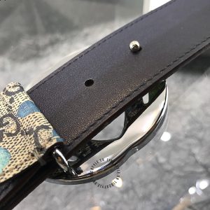 Thắt lưng Gucci nam mặt khóa bạc dây da họa tiết cao cấp - Hình ảnh 6