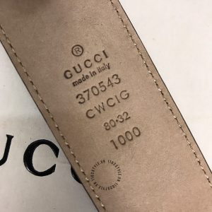 Thắt lưng da cao cấp Gucci mặt khóa vàng dây màu trắng rep 1:1 - Ảnh 7