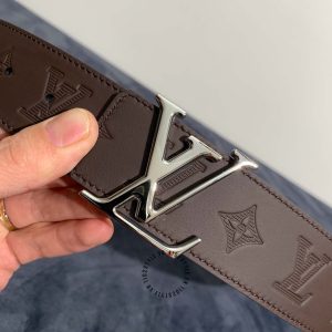 Thắt lưng da cao cấp Louis Vuitton mặt khóa màu ghi replica - Ảnh 6