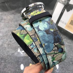 Thắt lưng Gucci nam mặt khóa bạc dây da họa tiết cao cấp - Hình ảnh 7