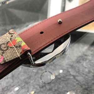 Thắt lưng da Gucci mặt khóa bạc dây phối màu họa tiết cao cấp - Ảnh 8