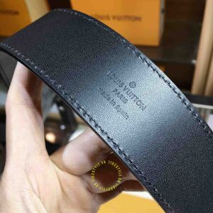 Thắt lưng da cao cấp Louis Vuitton mặt khóa bấm màu đen nhám - Ảnh 5