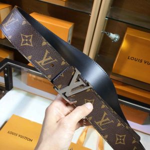 Thắt lưng da xịn Louis Vuitton mặt khóa bấm màu đen chì giá tốt - Ảnh 5