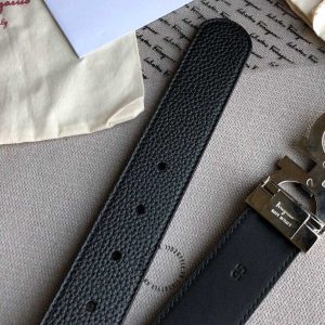 Thắt lưng nam Salvatore Ferragamo da thật màu đen cao cấp - Hình ảnh 5