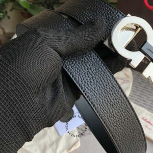Thắt lưng nam Salvatore Ferragamo da thật màu đen cao cấp - Hình ảnh 7