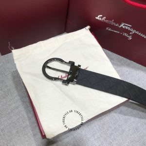 Thắt lưng Salvatore Ferragamo nam da thật dập logo chìm - Ảnh 6